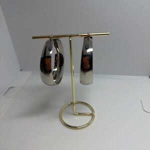Classic Silver Hoop Earrings - Polished Metal Finish